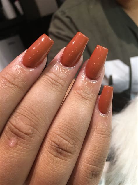 burnt orange fall nails